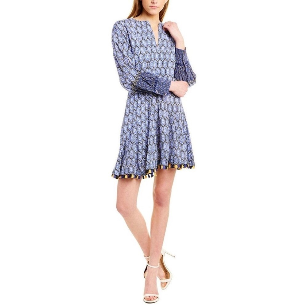 Derek Lam 10 Crosby Cassia Dress Blue Multi Size 8